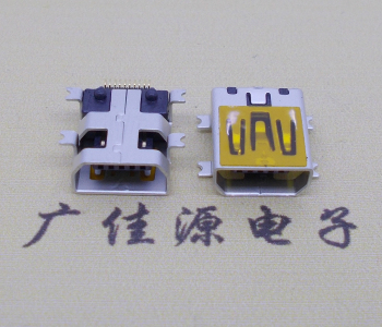 河源迷你USB插座,MiNiUSB母座,10P/全贴片带固定柱母头