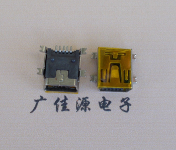河源MINI USB 5P 接口 母座 全贴带麦拉 高9.6带0.9柱子