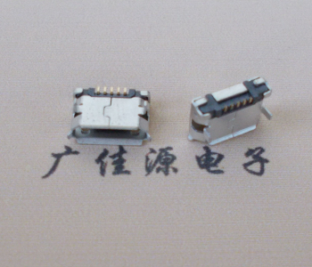 河源Micro USB卷口 B型(无柱）插板脚间距6.4普通端子