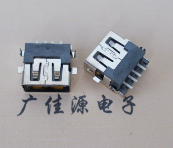 河源 USB母座 贴片沉板3.5/4.9 直口/卷口铜壳/铁壳