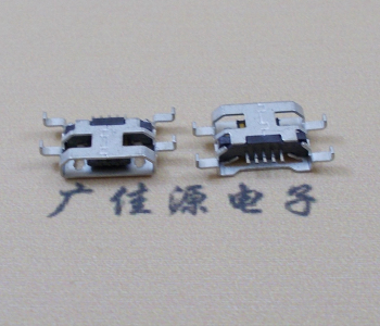 河源MICRO USB 5PIN接口 沉板1.6MM 四脚插板无导位
