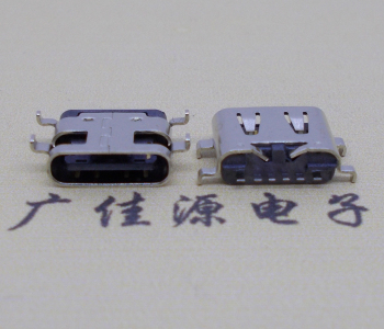 河源卧式连接器Type-C6p母座沉板SMT0.8mm