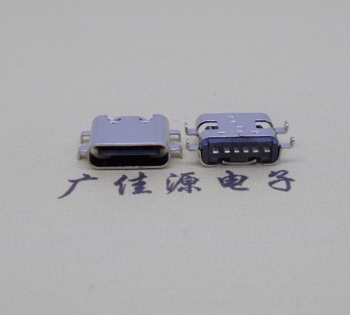 河源板上型卧式Type-c6p母座四脚沉0.8mm/1.2mm/1.6mm无弹