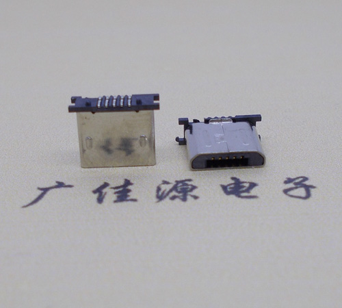 河源MICRO USB 5P公头短体5.6mm立贴带柱无卡勾