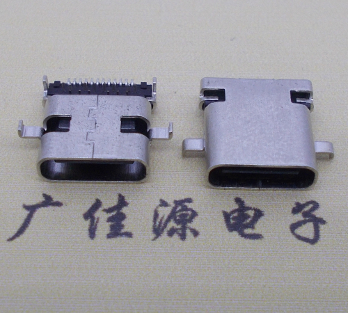河源卧式type-c24p母座沉板1.1mm前插后贴连接器