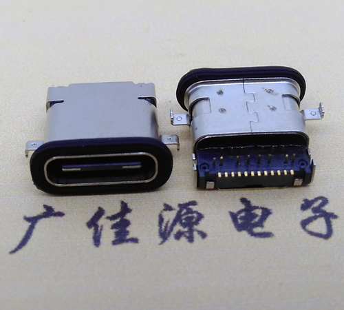 河源 卧式type-c16p母座前插后贴 type-c接口 type-c连接器