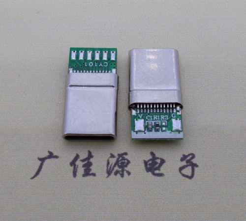 河源type c3.0拉伸公头带PCB板8个焊点24p带地线脚