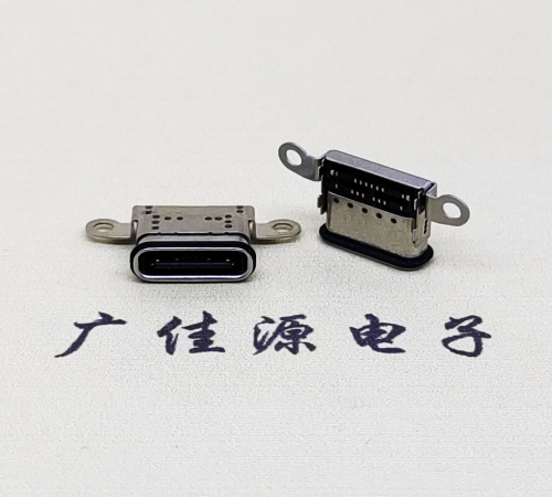河源USB 3.1C口.TYPE-C16P防水双排贴插座带螺丝孔