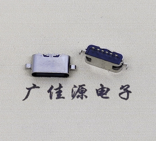 河源type c6p母座接口 沉板0.8mm 两脚插板引脚定义  